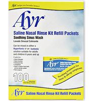 Ayr Saline Nasal Rinse Kit Refill Packets, 100-Count Packets (Pack of 2)
