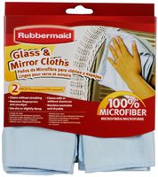 Rubbermaid 2-Pack Microfiber Glass Cleaning Cloth, Blue (FG6M0206)