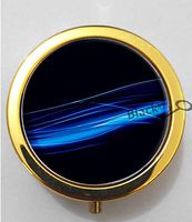 BlackKey Color Blue and Black Line Patten 3-Compartment Decorative Pocket Gift Box Case Organizer for Pill, Color 2 -550