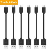 Short Micro USB Cable (7-Inch) Fast Charging for Charging Station Compatible with Android Devices- 6 Pack by HMIAO