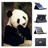 Panda Bear for Apple iPad Mini, iPad Mini 2, iPad Mini Retina, iPad Mini 3 Faux Leather Folio Presenter Case Cover Bag with Stand Capability