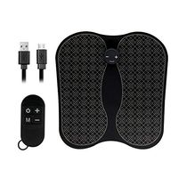 Foot Massage Mat with Remote Control - Pu Leather Stimulates Blood Circulation Acupressure Adjustable Intensity Feet Massager,Black