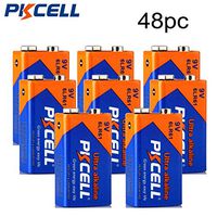 9V Volt 6LR61 MN1604 Alkaline Batteries for Smoke Detectors,6F22 Replacement Batteries (48pc)