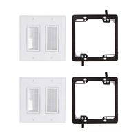 Buyer's Point Dual Brush Wall Plate [UL Listed] (2, White Kit)