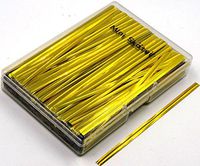 Mini Skater Bread Candy Bag Ties 800pcs 4 Inch(Gold)
