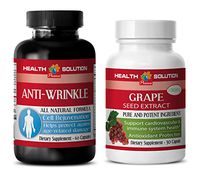 antioxidant Supplement for Men - Grape Seed Extract – Anti-Wrinkle Formula - coenzyme Pills - 2 Bottles Combo (30 Capsules + 60 Capsules)