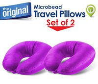 Cloudz (Set of 2) Microbead Travel Neck Pillows - Purple
