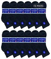 Yacht & Smith Loose Fit Non-Binding Soft Cotton Diabetic Crew and Ankle Socks, Bulk Value Pack (6 Pack Black Ankle, Men (10-13))