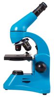 Levenhuk Rainbow 50L Plus Azure Student Microscope (64-1280x Magnification, Metal Body, Glass Optics) with Experiment Kit and Case