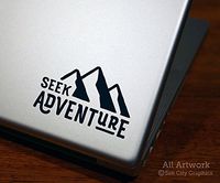 Seek Adventure Decal - Laptop Decal, Tablet Decal (4 inches wide, Custom Color)