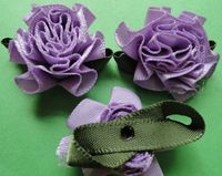 48pc Cabbage Rose W/Leaf Flower Appliques/craft-6colors -(Pick Color) (Purple)