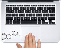 Adrenaline Molecule Science Chemistry Printed Trackpad Clear Vinyl Decal Sticker Compatible with Apple MacBook Pro Air 11" 12" 13" 15" All Years Laptop Keyboard (13" MacBook Air)
