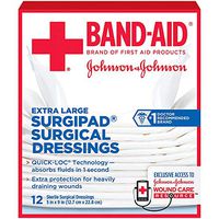 Band-Aid Surgipad Surgical Dressings Extra Large 5 in x 9 in - 12 each, Pack of 4