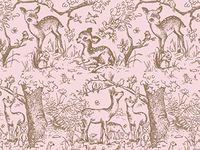 Pink Lullaby Meadow Gift Wrapping Tissue Paper for Art DIY Crafts in Bulk ~ Baby Deer # 249~10 Sheets - 20" X 30"
