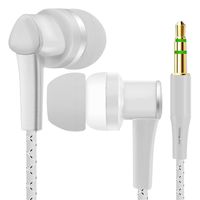 Pocciol Earbuds,3.5mm Wired Stereo Headset Earbuds w Microphone Universal for Smartphones (White)