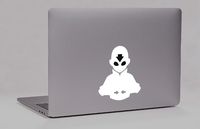 Avatar The Last Airbender Aang Die-cut Decal Vinyl Sticker for Macbook Laptop Car (White, Macbook with Reflective apple)