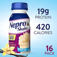 Nepro Nutrition Shake for People on Dialysis, with 19 Grams of Protein, 420 Calories, Vanilla, 8 fl oz, 16 Count