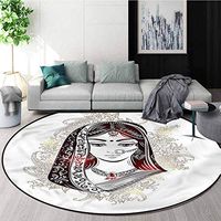 RUGSMAT Wedding Area Rugs Ring 3D Non-Slip Rug,Traditional Bridal Dress Floor Mat Home Decor Diameter-47