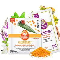 NUTRIBOBA Superfood Weight Loss Vanilla Latte, Detox & Stress Relief (Organic Turmeric + Milk Thistle + Mushrooms)- Complete Vegan Protein Gluten-Free Meal Supplement, Hot/Cold, 10 Bubble Tea Lattes