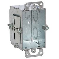 Hubbell-Raco 506 Switch Box in 3 x 2-Inch Gangable 2-1/2-Inch. Deep, Eight 1/2-Inch. Knockouts, Old work, Plaster Ears, Gray Finish