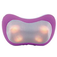 3D Shiatsu & Vibration Massage Pillow with Heat for Back,Waist,Neck, Lower Back and Shoulder Chair, Car Home and Office,4 Heated Rollers,Purple