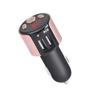 YOKOKO Multi-Functional Quality Bluetooth Car Kit FM Transmitter Wireless Radio Adapter USB Charger Mp3 Player (Rose Gold)