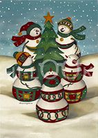Hi-Look Microfiber Cleaning Cloth - Caroling Snowmen around The Tree