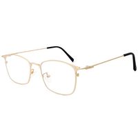 Livho Blue Light Blocking Glasses, Anti Glare UV Filter Square Metal Lightweight Computer Gaming Eyeglasses for Women Men - LI1804 (Gold Frame/Transparent Lens)
