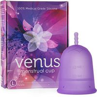 Venus Menstrual Cup – FDA Registered & 100% Medical Grade Silicone Reusable Period Cup – Unique Design to Ease Your Period Cycle – Large Capacity for Heavy Flow – Made in USA – Size Large – Purple