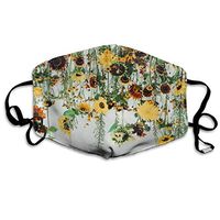 Soft Earloop Face Cover, Anti-Dust Pollenm Smog Mouth-Muffle with Adjustable Elastic Band - Windproof Sunflower Art Half Face Mouth Cover
