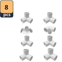 Sasonco PVC Elbow Corner Side Outlet Tee Fitting Tee PVC Fitting Elbow PVC Elbow Corner Side Outlet Tee Fitting PVC Elbow Fittings (3 Way 1/2", 8)