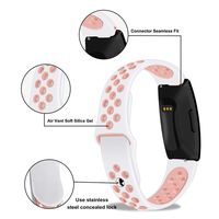 Lintelek Replacement Bands Compatible with Fitbit Inspire HR,Soft Friendly Silicone Wristband,Washable Breathable Straps for Sports Women Men,Small Large (Purple Pink, Small)