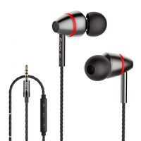 Adorer Wired Earbuds Noise Isolating Ergonomic Earphones with Microphone and Volume Control, Durable Metal Ear Buds Stereo Bass in Ear Headphones 3.5mm for iPhone iPad iPod Android Cell Phones (Gray)