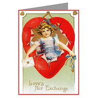 Twelve Assorted Notecards Of Vintage Valentines cards in a Boxed Set