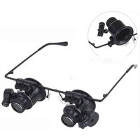 YQDZ 20X Eyeglass Loupe Glasses & LED Watchmakers Magnifier Watch Electronic Repair Loupes(Black)