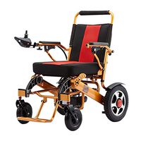 Hong Tai Yang XF Electric Lightweight Wheelchair, Adult Type Aluminum Alloy Portable Shock Absorption System, Sensitive Brake Collapsible Airline Recognized Armchairs (Color : Yellow)
