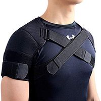 ZXGFA Adjustable Shoulder Support Wrap, Shoulder Brace Strap and Posture Corrector for Injury Recovery, Muscle Relief, Joint Protection,Unisex,XXL