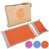Back Massager Mat Pillow Set: Back and Neck Pain Acupressure Mats, Reflexology, Eco Natural Organic, 3 New Items Limited Time Price (Reg. $80) Help Sciatica, Triggers Point Acupuncture