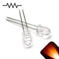Lighthouse LEDs 12v 5mm Round Top Clear Lens LED - Amber/Orange LED - Ultra Bright - Built in/Internal Resistor - 5v, 6v, 7v, 8v, 9v, 10v, 11v, 13v, 14v, 15v (Pack of 5)