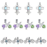 12pcs Mixed Aircraft Bike MotorcycleHollow Pearl Beads Cage Pendant Locket Pendant Jewelry Making Supplies-for Oyster Pearls, Essential Oil Diffuser (H)