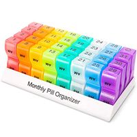 Monthly Pill Organizer Box - 30 Day AM PM Pill Case 2 Times a Day, 31 Day AM PM Pill Organizer Container for Vitamin Pills, Fish Oil, Calcium Tablets, Prescription Arthritis Pills, Supplements