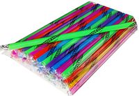 Super-Long Smoothie Straws-1/2" Wide! Assorted Neon! Bag of 35. 10 1/2" Long! Monster Straw Brand - Indv. Wrapped. Sturdy, Safe, BPA Chemical Free!