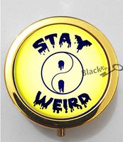 BlackKey Stay Weird Inspiration 3-Compartment Decorative Pocket Gift Box Case Organizer for Pill, Color 2 -945