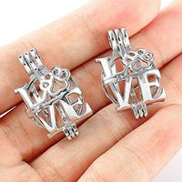 5pc Love Dog Paw Pearl Beads Cage Locket Silver Plated Open Pendant DIY Necklace Prom Pretty Beautiful Bright Stylish Lovely Elegant Comfortable Daily Wonderful