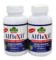 Alflexil Premium Glucosamine & Chondroitin Nutritional Supplement - Healthy Joint, Bone & Knee Support - Rich in MSM & Collagen - Organic Natural Ingredients - Made in USA - 90 Capsules x 2 Pack