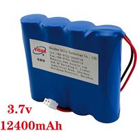 Rechargeable Lithium Ion Battery Pack - VIDAR 3.7V 12400mAh High Capacity Li-ion Battery Pack with JST PH2.54/2P Plug-in(Customizable) for Electronics,Toys,Lighting,Equipment