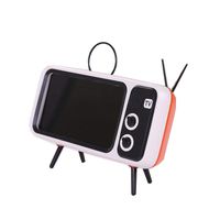 Vintage Retro Style Bluetooth Speaker TV Shape Wireless Bluetooth Speaker Mobile Phone Holder USB/TF Readers Bluetooth2.0 (Orange)