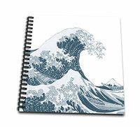 3dRose db_130659_1 Tsunami Ocean Wave Japan Drawing Book, 8 by 8-Inch