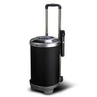 GummyCase Drum Style Stereo Deep Bass Dual-Buster HI-FI HD Sound Loud Volume Huge Large Cylinder Rechargeable Wireless Portable Bluetooth Speakers with Karaoke Microphone Holder, Black