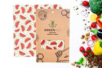 GreenBee - Reusable Beeswax Food Wrap | 4 PACK | Eco beeswax Wrap, Organic - Bees Wrap for Bread, Cheese & sandwich wrapping paper | 2S 1M 1L |